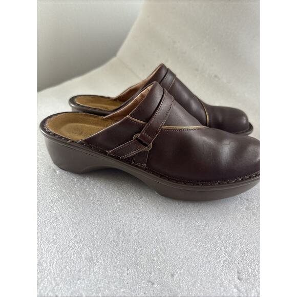 Naot Shoes Leather Clogs Mules Comfort Slides Brown Size 41 Slip On - Picture 1 of 15